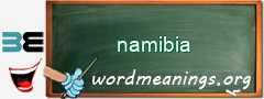 WordMeaning blackboard for namibia